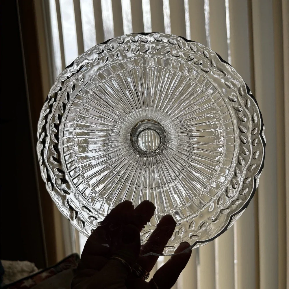 Elegant Clear Glass Cake Stand Vintage
